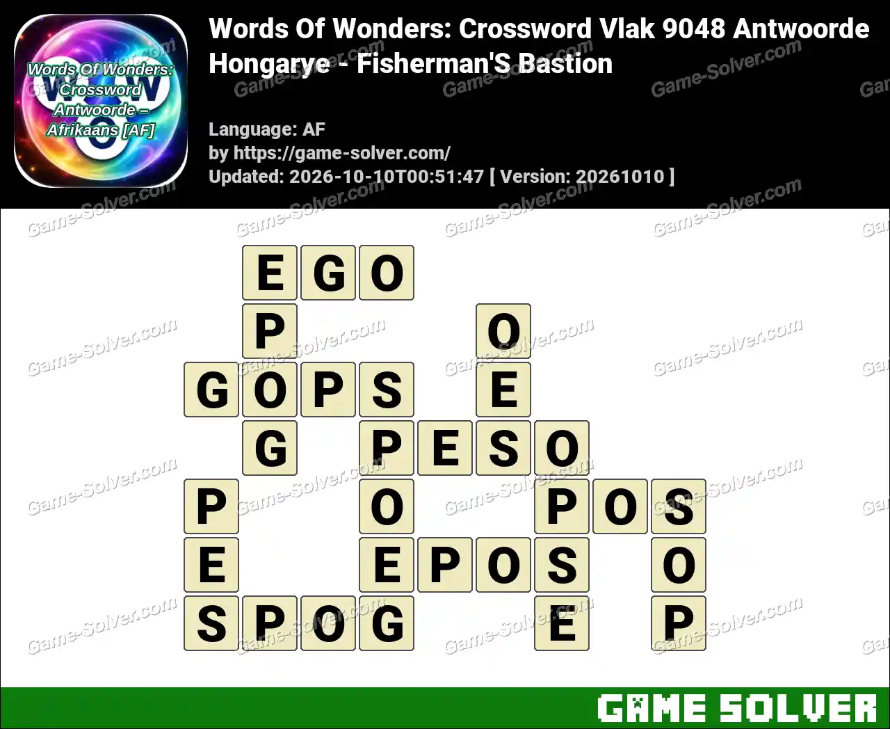 Words Of Wonders: Crossword Vlak 9048 Antwoorde – Hongarye – Fisherman’S Bastion
